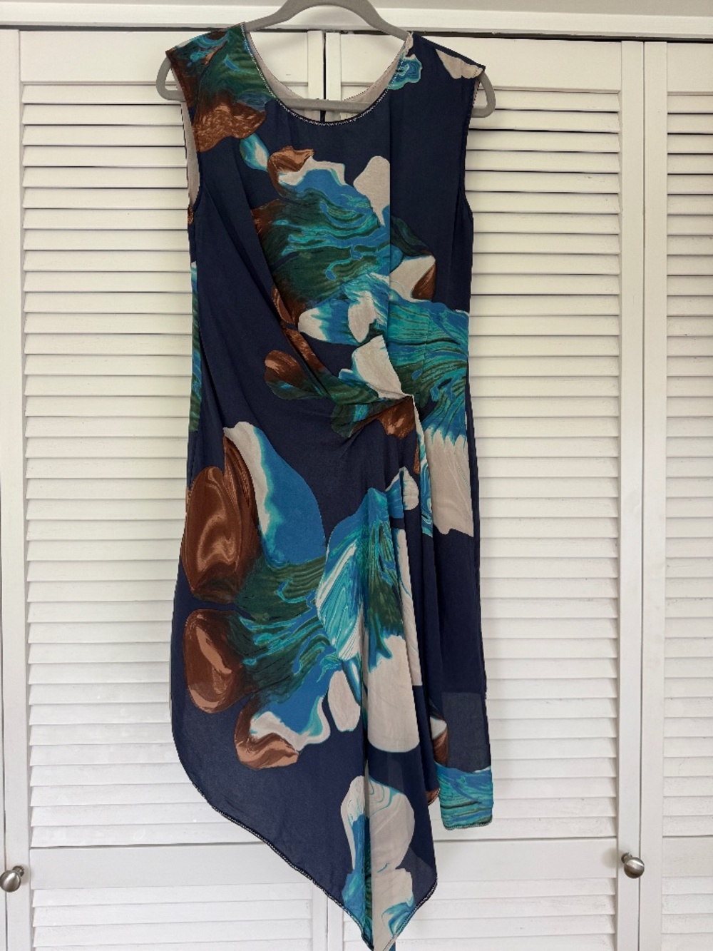 Anthropologie Coquille Asymmetrical Silk Dress
